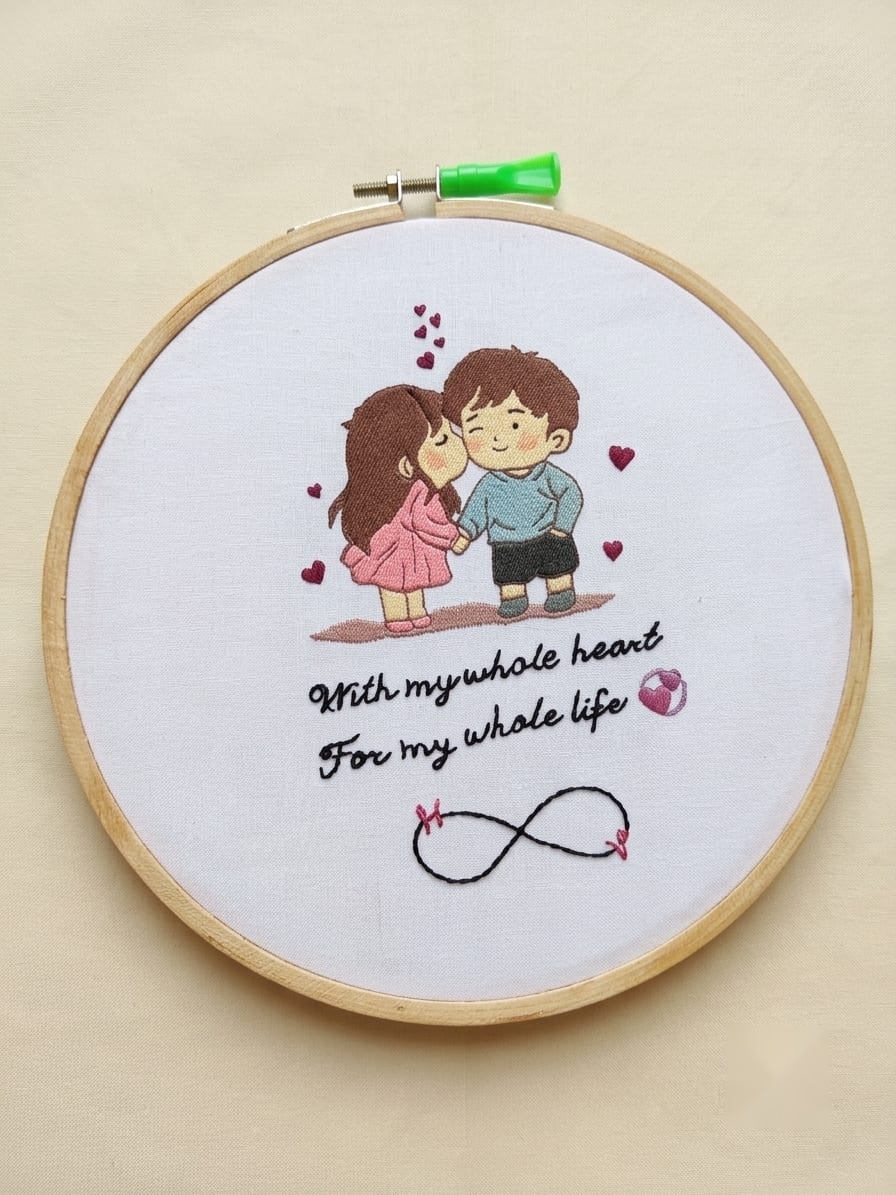 Couple Love Quote Embroidery Hoop